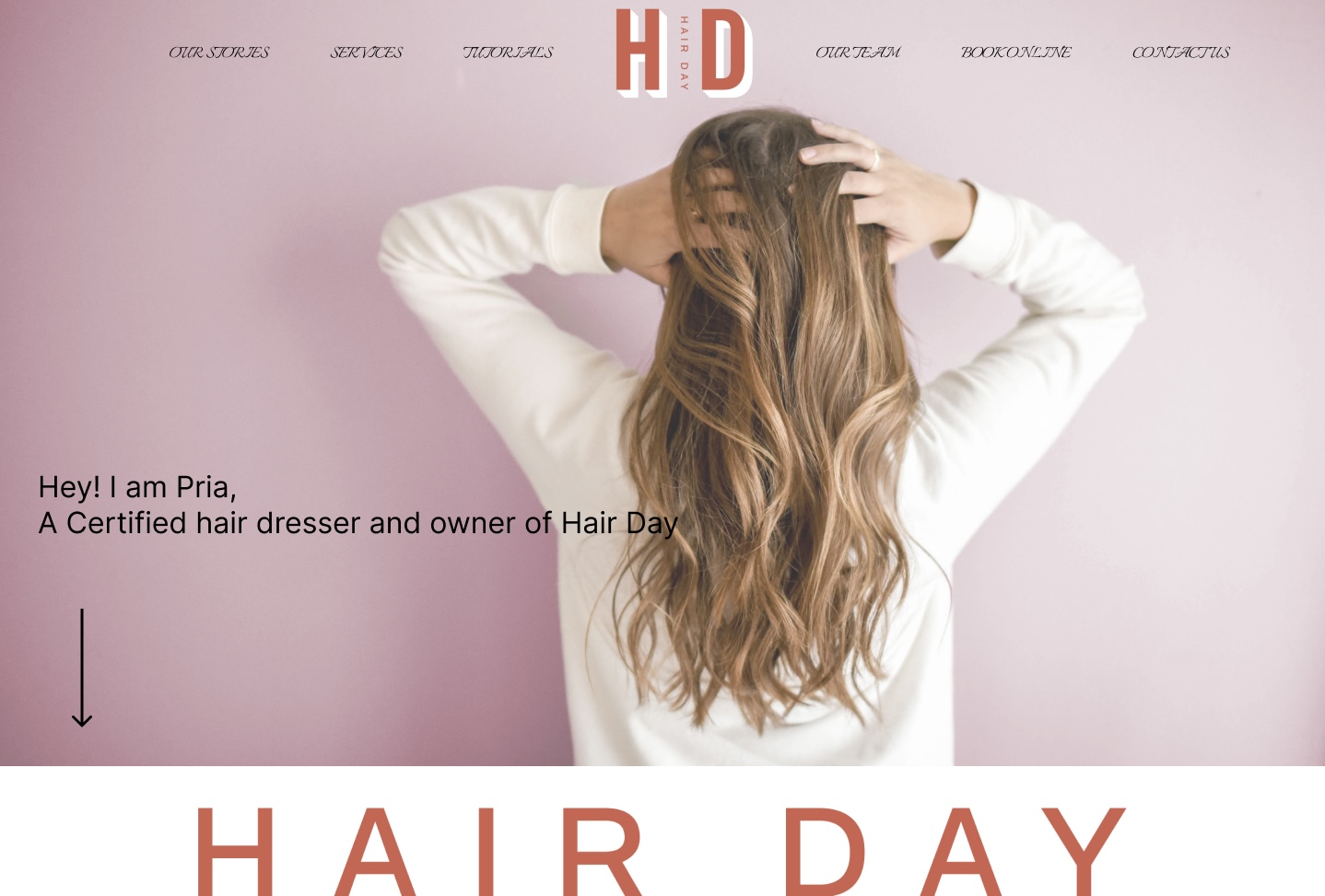 A photo of the hair website designs that I designed