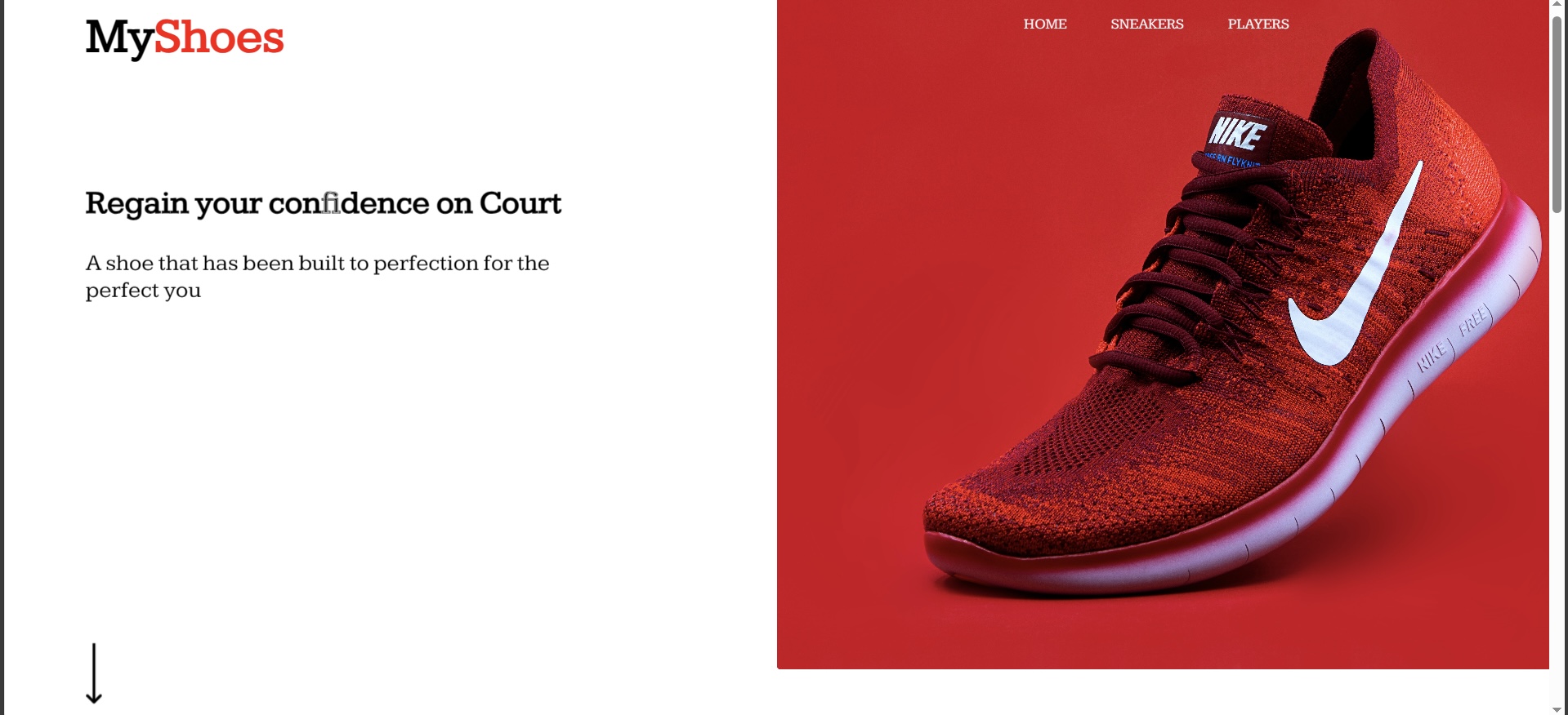 A photo of the hair a shoes website that I designed